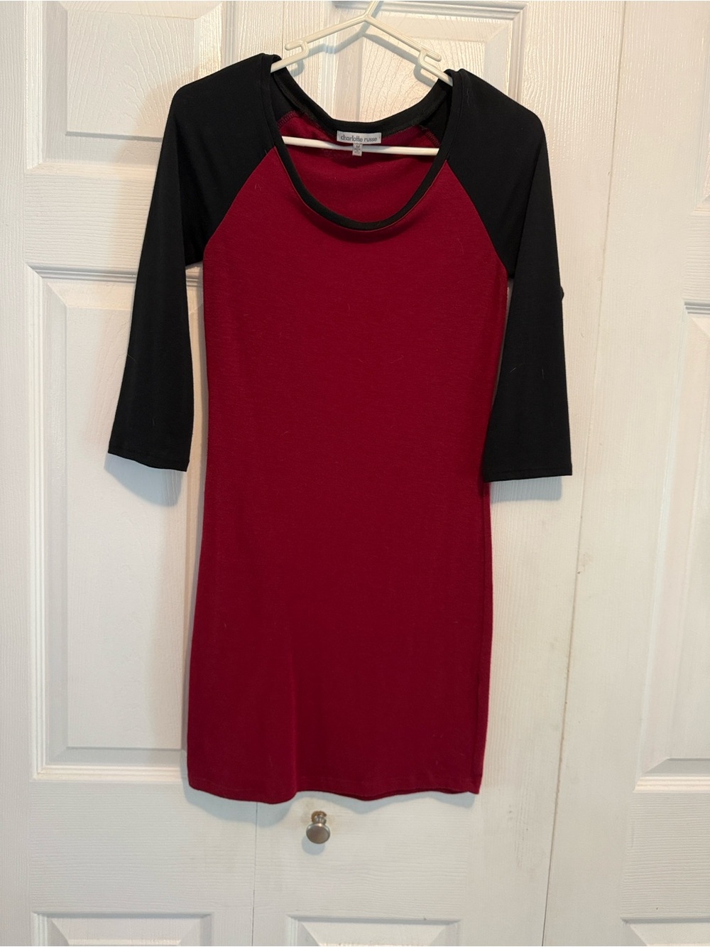 Charlotte Russe Burgundy and Black Midi Dress